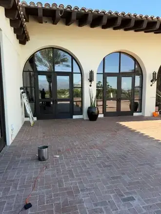 Arched courtyard doors