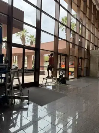 Lobby glass film