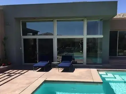 Pool house windows